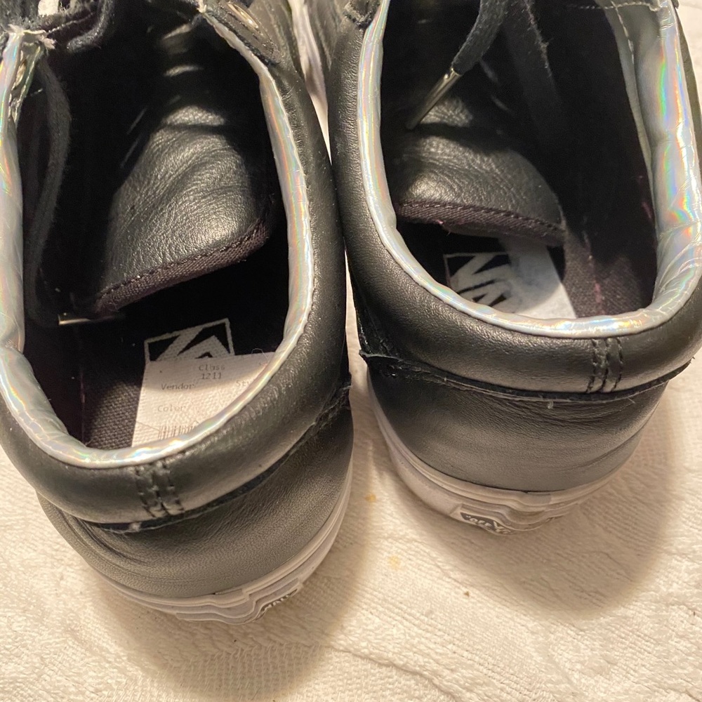 Vans Black Leather Lace-Up Sneaker - Picture 7 of 15
